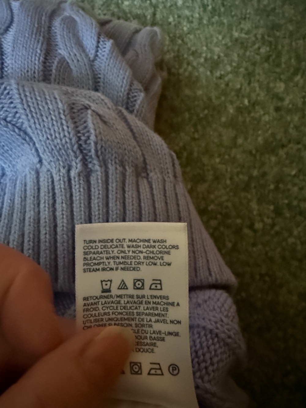 Lands' End Ladies brand new size large V-Neck Sweater in Light Blue. - Picture 5 of 5